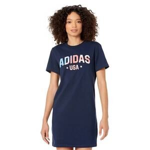 Adidas Women's Americana USA Navy Blue Cotton Tee T-Shirt Dress Size XL